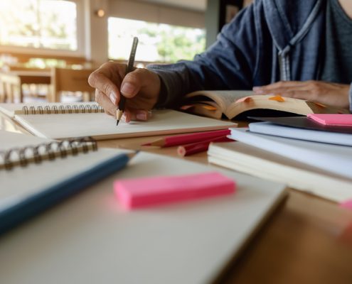 student doing homework