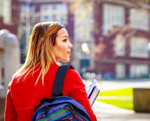 female student starting college